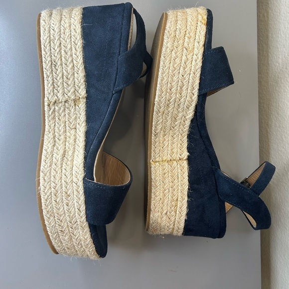 ⚓️”Nautica” Navy Blue Suede Espadrille Wedge Sandals Size 7⚓️ - Picture 8 of 15